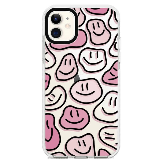 Pink Smiley Faces Phone Case_iPhone Clear Impact Case [1495324]