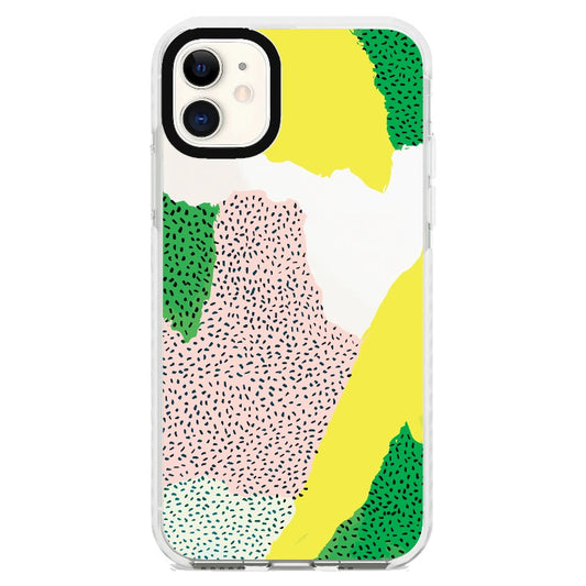 Green and Yellow Geometric Art Phone Case_iPhone Clear Impact Case [1506847]