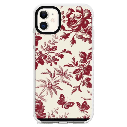 Classy MaroonPlant Illustration Phone Case_iPhone Clear Impact Case [1444143]