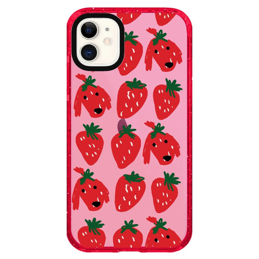 Strawberry Puppy Pattern Phone Case_iPhone Clear Impact Case Limited  [1506960]