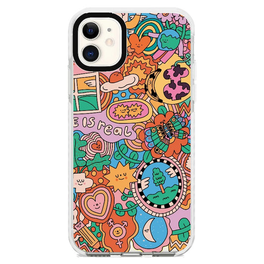 Orange and Blue Nature Cartoon Phone Case_iPhone Clear Impact Case [1502867]