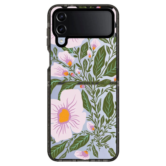 White and Purple Blossom and Leaves Phone Case_Samsung Z Flip [1498813]