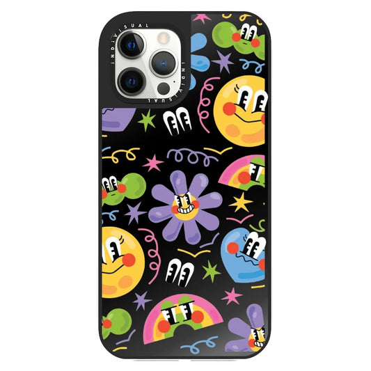 Smiley Flowers and Suns Cartoon Style Phone Case_Clear Impact Phone Case [1459620]