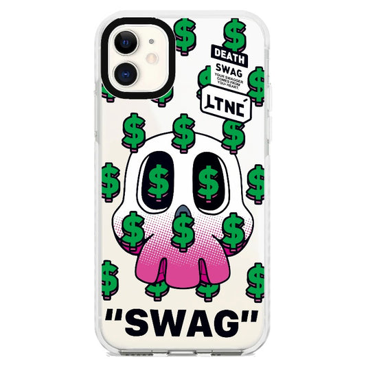 Pop Art Inspired Dollar Pattern Skull _iPhone Clear Impact Case [1503040]