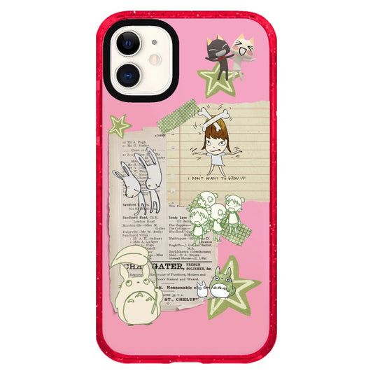 Yoshitomo Nara Inspired Collage Style Phone Case_iPhone Clear Impact Case Limited  [1250163]