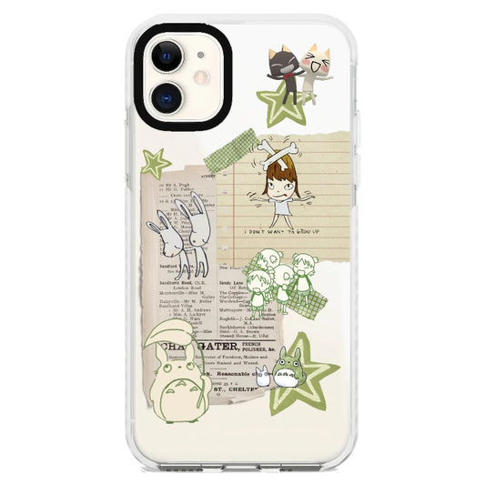 Yoshitomo Nara Inspired Collage Style Phone Case_iPhone Clear Impact Case [1250163]