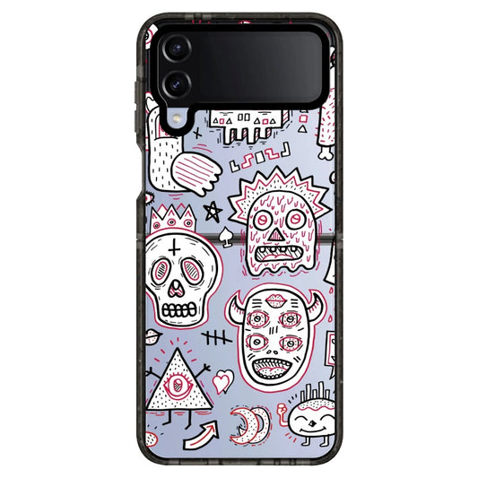 Cartoon Skulls and Monsters Phone Case_Samsung Z Flip [1502028]