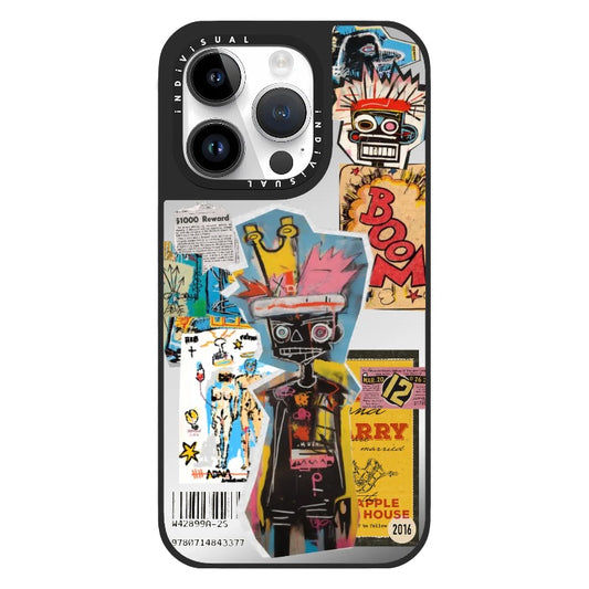 AI Generated Basquiat Inspired Collage Phone Case_Clear Impact Phone Case [1446183]