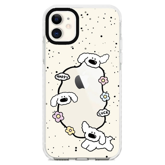 Happy White Puppy_iPhone Clear Impact Case [1503081]