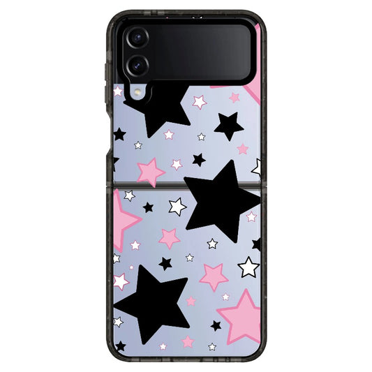 Black, Pink and White Stars Pattern_Samsung Z Flip [1506799]