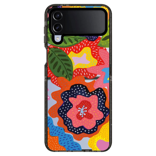 Folk Art Style Colorful Floral Illustration Phone Case_Samsung Z Flip [1498841]