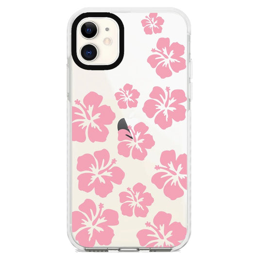 Tropical Floral Pink Phone Case_iPhone Clear Impact Case [1247532]