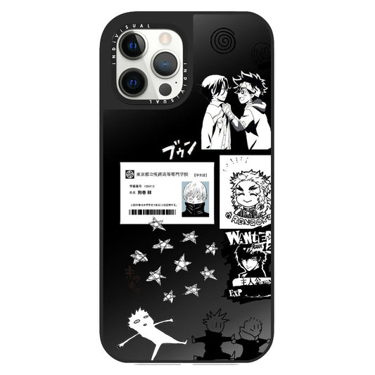 Black and White Anime Collage Mash-up Style Phone Case_Clear Impact Phone Case [1257212]