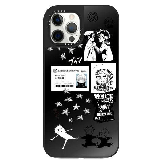 Black and White Anime Collage Mash-up Style Phone Case_Clear Impact Phone Case [1336855]