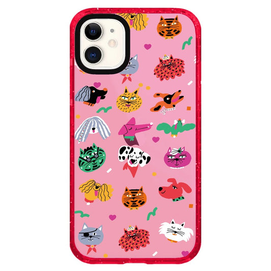 Cat Illustration Pattern Phone Case_iPhone Clear Impact Case Limited  [1502945]