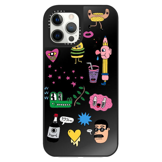 Colorful Cartooon Characters Collage Phone Case_Clear Impact Phone Case [1446951]