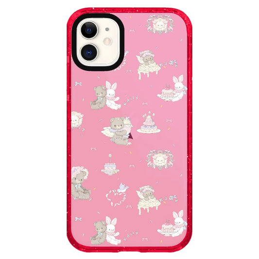 Coquette Aesthetic Teddy and Bunny Friends Phone Case_iPhone Clear Impact Case Limited  [1505095]