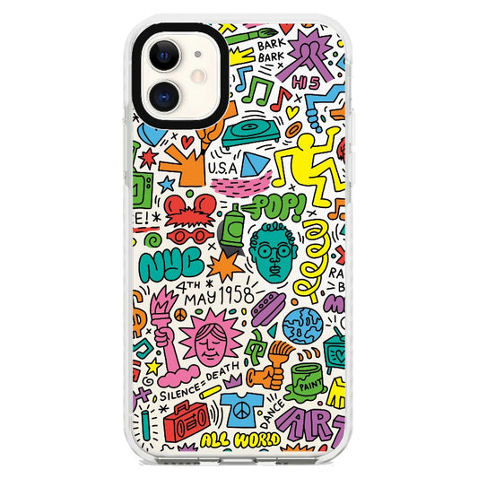 Pop Art Inspired Graffiti Cartoon Phone Case_iPhone Clear Impact Case [1502150]