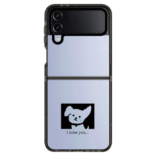 "I Miss You" Crying Puppy Minimal Phone Case_Samsung Z Flip [1448041]