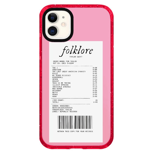 T.S Folklore Receipt Phone Case_iPhone Clear Impact Case Limited  [1505125]