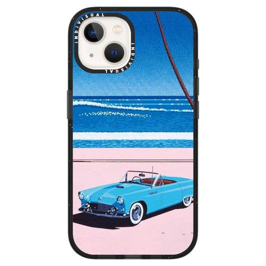 City Pop Style Vintage Sport Car and Beach Scene Phone Case_ iPhone Ultra-MagSafe Case [1277488]