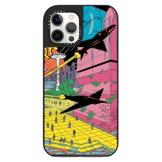 Vintage Comic Book Style Fighters Across the City_Clear Impact Phone Case [1505103]