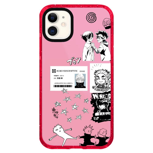 Black and White Anime Collage Mash-up Style Phone Case_iPhone Clear Impact Case Limited  [1257212]