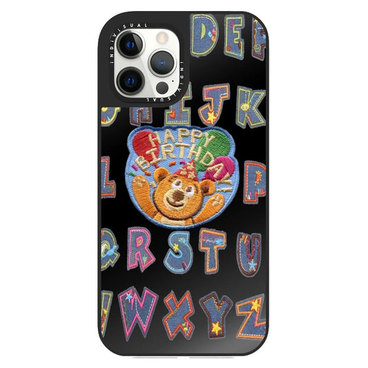 "Happy Birthday" Jean Patch Style Teddy Bear and Letter Stickers Phone Case_Clear Impact Phone Case [1462873]