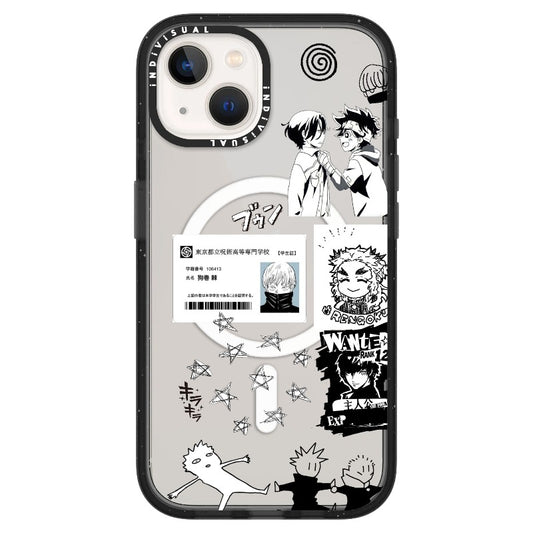 Black and White Anime Collage Mash-up Style Phone Case_ iPhone Ultra-MagSafe Case [1257212]