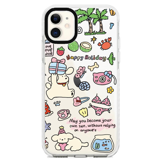 Holiday Puppy Cartoon Phone Case_iPhone Clear Impact Case [1502043]