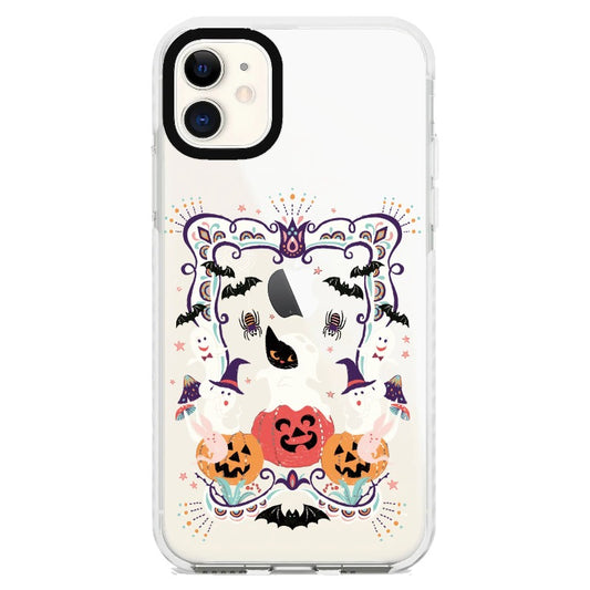 Halloween Black Cat and Pumpkin Phone Case_iPhone Clear Impact Case [1498829]