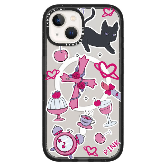 Pink Cross and Black Cat_ iPhone Ultra-MagSafe Case [1502179]