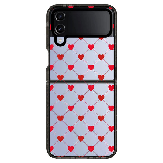 Red Heart Diamond Pattern Phone Case_Samsung Z Flip [1506844]