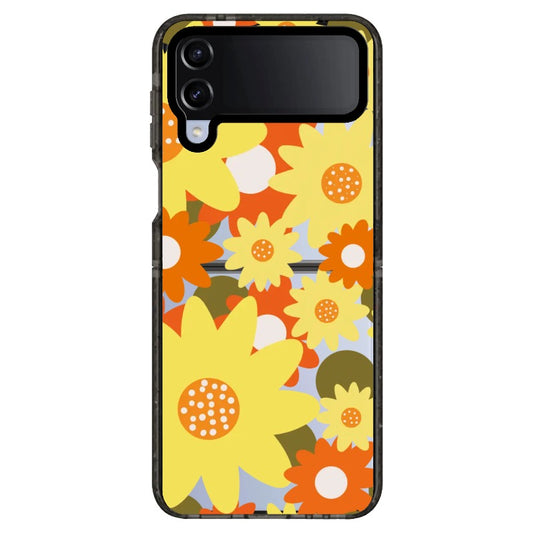 Yellow Floral Pattern Phone Case 7_Samsung Z Flip [1499279]