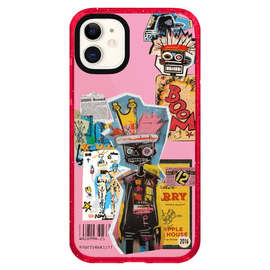 AI Generated Basquiat Inspired Collage Phone Case_iPhone Clear Impact Case Limited  [1446183]