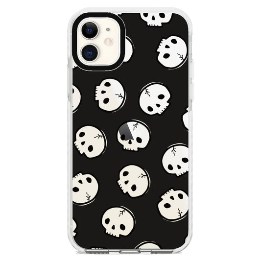 Cute Skulls Pattern Black Phone Case_iPhone Clear Impact Case [1495298]