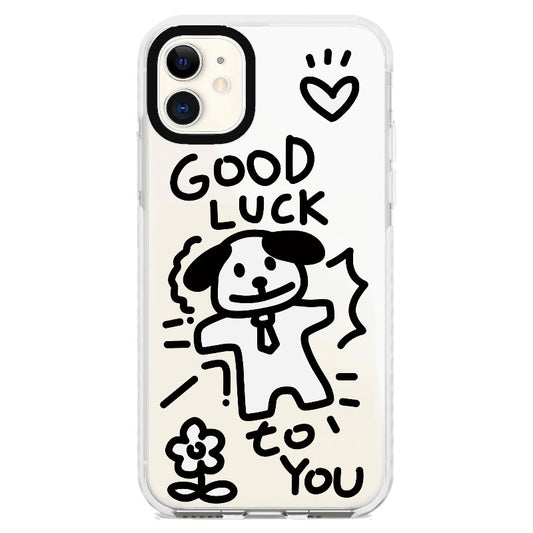 Good Luck Black and White Puppy_iPhone Clear Impact Case [1502869]