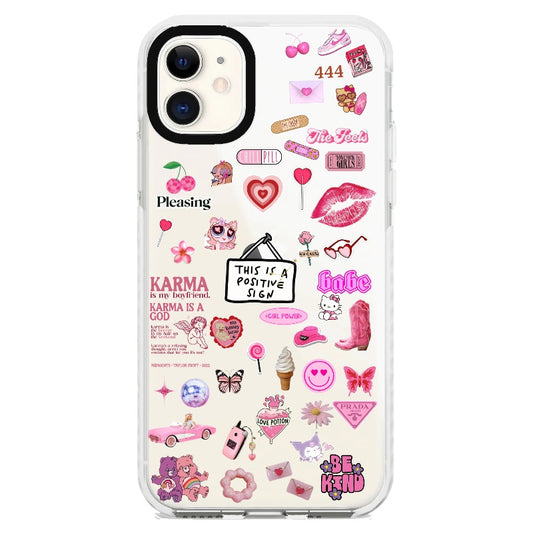 Positive Sign Pink Aesthetic Preppy Phone Case_iPhone Clear Impact Case [1277542]