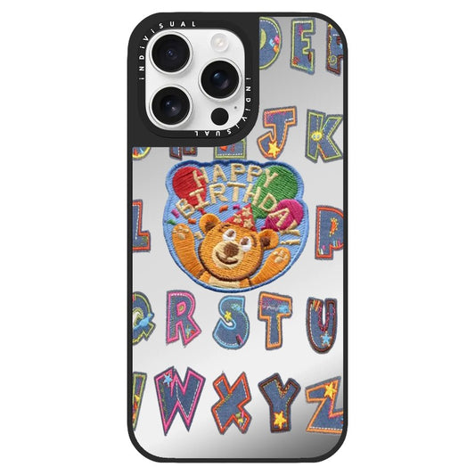 "Happy Birthday" Jean Patch Style Teddy Bear and Letter Stickers Phone Case_Clear Impact Phone Case [1462873]