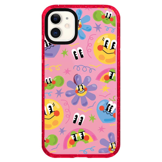 Smiley Flowers and Suns Cartoon Style Phone Case_iPhone Clear Impact Case Limited  [1459620]