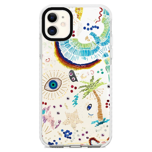 Folk Art Style Coconut Tree and Stars_iPhone Clear Impact Case [1506917]