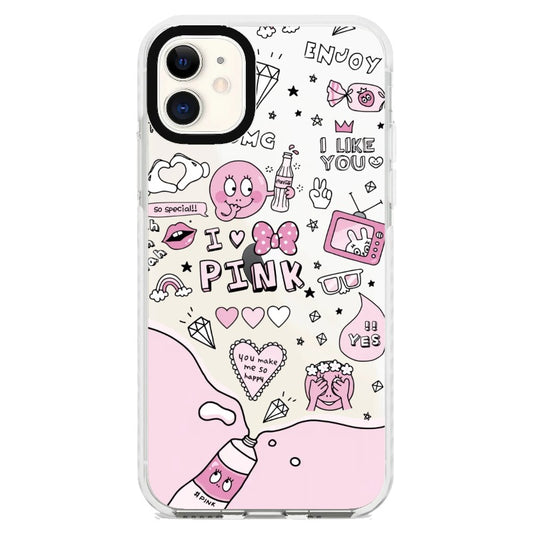 Bubbles and Pink Elements_iPhone Clear Impact Case [1502026]