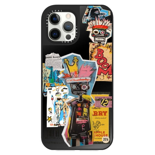 AI Generated Basquiat Inspired Collage Phone Case_Clear Impact Phone Case [1446183]