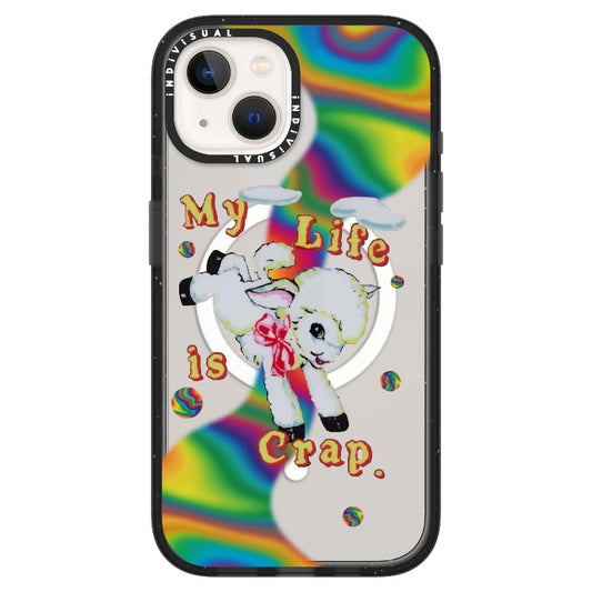 "My Life is Crap" Vintage Style and Y2K Fuzzy Rainbow Phone Case_ iPhone Ultra-MagSafe Case [1446103]