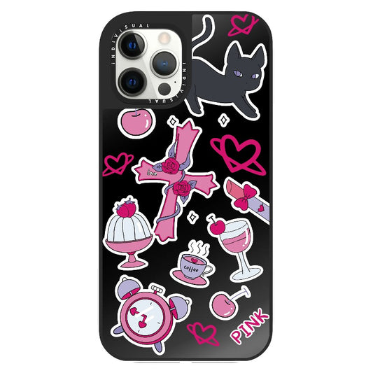 Pink Cross and Black Cat_Clear Impact Phone Case [1502179]