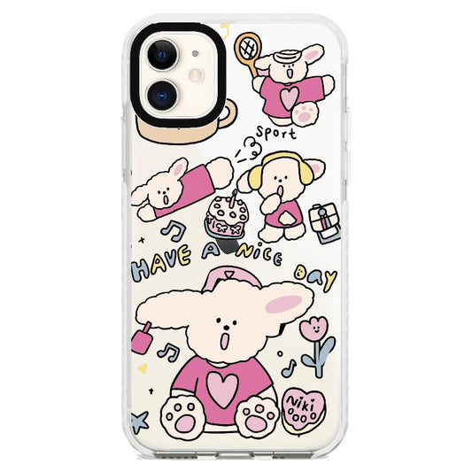 "Have a Nice Day" Pink Puppy Phone Case_iPhone Clear Impact Case [1502107]
