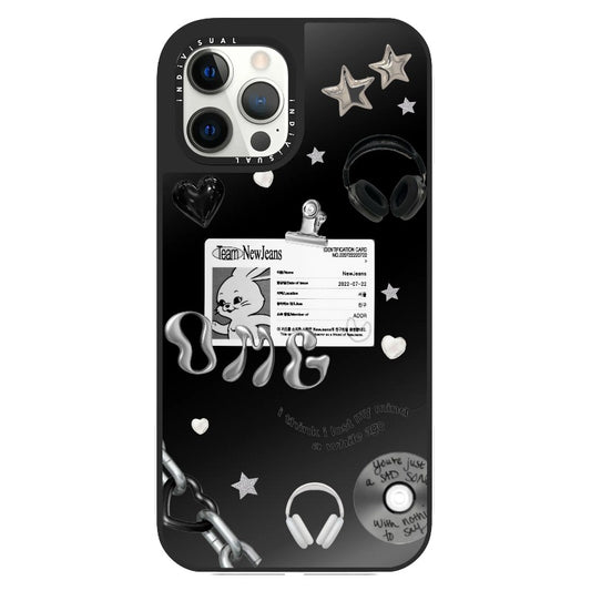 New Jeans Bunny ID Card OMG Black and White Phone Case_Clear Impact Phone Case [1286980]