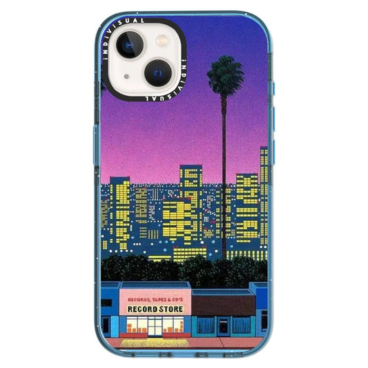 City Pop Style Evening Record Store Street Scene Phone Case_iPhone Ultra-Impact Case [1277499]