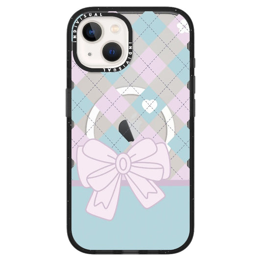 Blue and Pink Diamond Pattern with Bow_ iPhone Ultra-MagSafe Case [1504394]