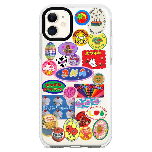 Cute Vintage Stickers Y2K Phone Case_iPhone Clear Impact Case [1286990]